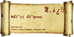 Mázi Ágnes névjegykártya